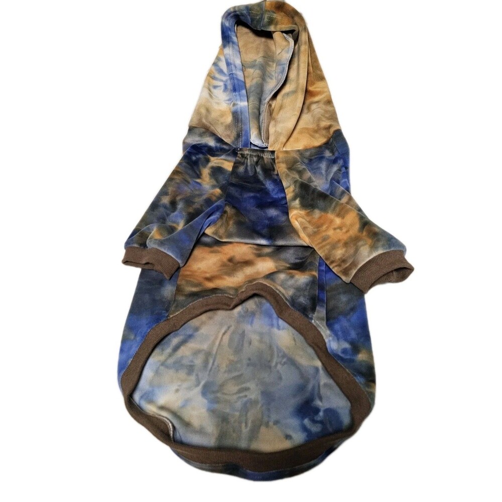 Tie Dye Dog Hoodie Puppy Sweater Sweatshirt, Cold Weather Coat Pet Clothes Med.